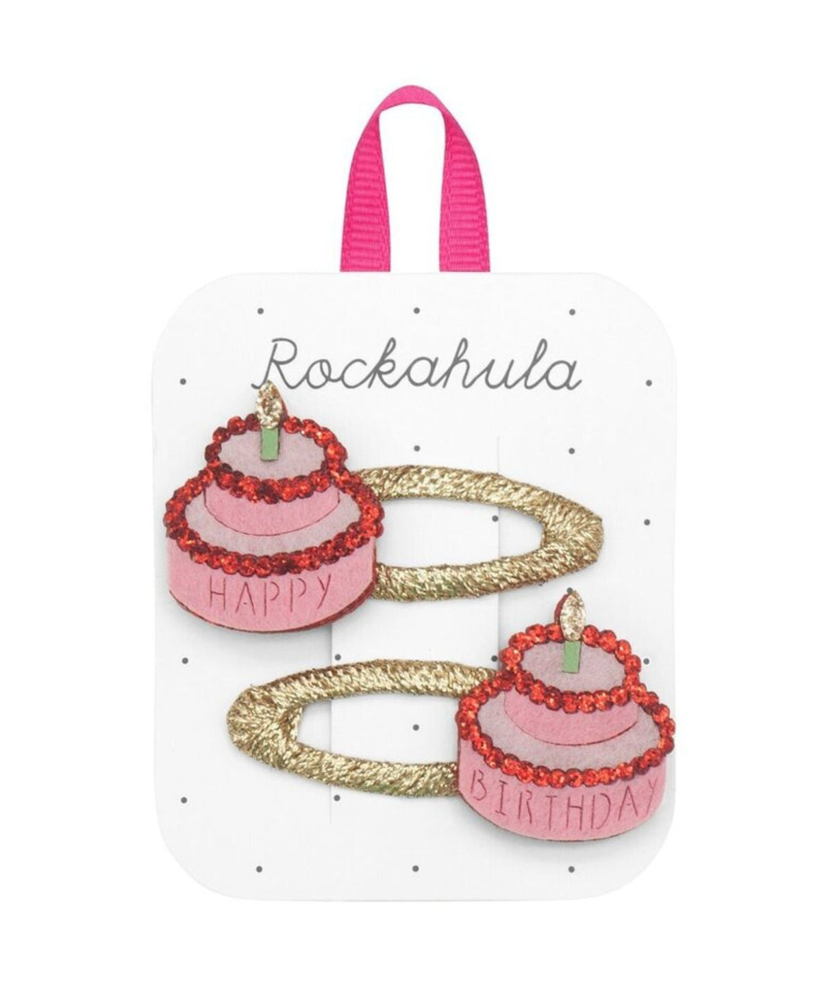 2-Pack Birthday Cake Hårspænder - Guld